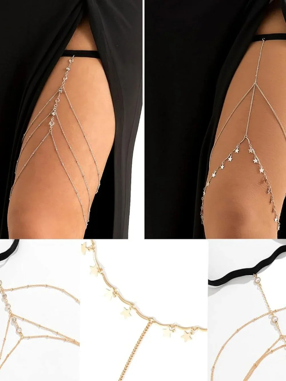 Sexy Beach Multi-layer Leg Chain Jewelry - Elasticity Thigh Leg Chain for Women